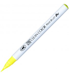 Caneta Zig Clean Color Real Brush Kuretake 001 Fluor Yellow