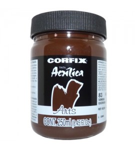 Tinta Acrílica 250ml Corfix Arts  083 Sombra Queimada G2