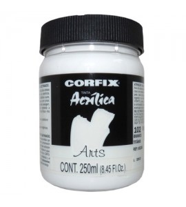 Tinta Acrílica 250ml Corfix Arts 102 Branco Titânio G1