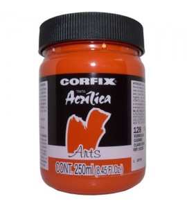 Tinta Acrílica 250ml Corfix Arts 128 Vermelho Cádmio Claro (IMIT