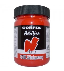 Tinta Acrílica 250ml Corfix Arts 129 Vermelho Cádmio (IMIT) G1