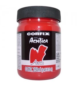 Tinta Acrílica 250ml Corfix Arts 130 Vermelho Cádmio Escuro (IMI