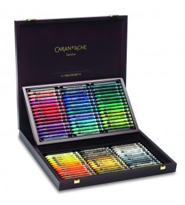 Estojo Giz Neocolor Aquarelável Caran d’ Ache II 84 Cores Cx Madeira