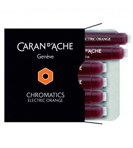Cartucho Caneta Tinteiro Caran d’Ache Chromatics Eletric Orange C/6