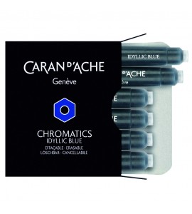 Cartucho Caneta Tinteiro Caran d’Ache Chromatics Idyllic Blue C/6