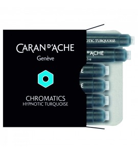 Cartucho Caneta Tinteiro Caran d’Ache Chromatics Hipnotic Turquoise C/6