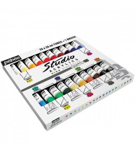 Kit Tinta Acrílica Pébéo 20 Cores 20ml + Pincel