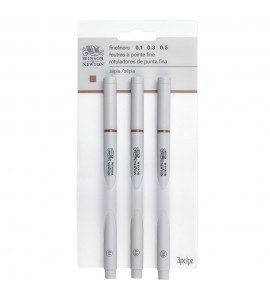 Estojo Fineliner Nanquim Winsor & Newton 3 Canetas Sépia