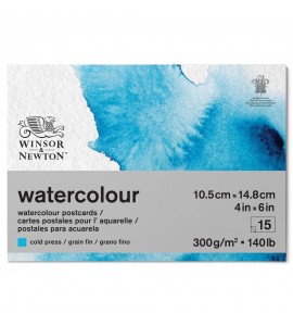 Bloco de Papel Aquarela Cartão Postal Winsor & Newton 10,5x14,8cm 15 Folhas