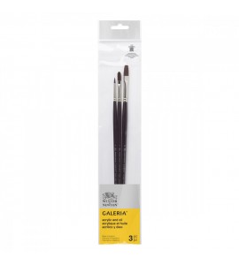 Kit de Pincéis Winsor & Newton Galeria 3 Unidades Cabo Longo