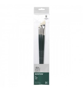 Kit de Pincéis Winsor & Newton Winton 3 Unidades Cabo Longo
