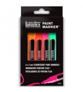 Kit Marcador Paint Marker Liquitex 4mm 06 Cores Fluorescentes
