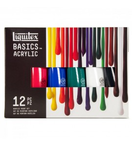 Estojo Tinta Acrílica Liquitex Basics 118ml 12 Cores 