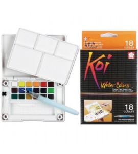 Aquarela em Pastilha KOI Sakura 18 Cores