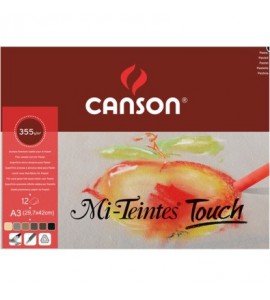 Bloco de Papel Canson Para Pastel Mi-Teintes Touch 355g/m² A3