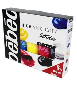 Estojo Tinta Acrílica Pebéo 05 Cores 100ml