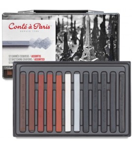 Pastel Seco Conté à Paris Carré 12 Cores Crayons