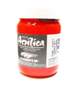 Tinta Acrílica Corfix 250ml 129 Vermelho Cádmio G1