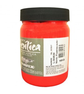 Tinta Acrílica Fluorescente Corfix 250ml 1013 Vermelho
