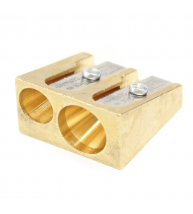 Apontador de Lápis Metal Dourado Clássico 0603 – 02 Orifícios
