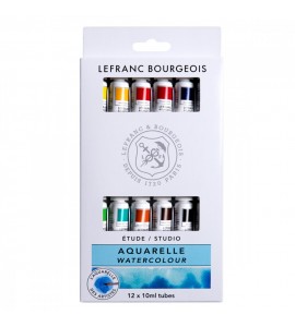 Estojo Aquarela Lefranc & Bourgeois Tubo 10ml 12 Cores