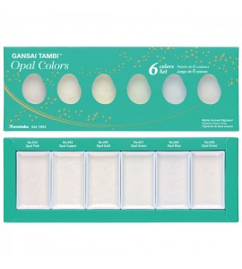 Estojo Aquarela Kuretake Gansai Tambi Opal Colors 6 Cores