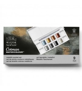 Estojo Tinta Aquarela Pastilha Cotman Winsor & Newton 08 Cores Metálicas