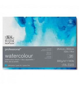 Bloco de Papel Para Aquarela Profissional 300g/m² 26x36cm 20 Folhas Winsor & Newton