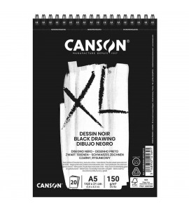 Bloco de Papel Negro Canson XL Dessin 150g/m² A5