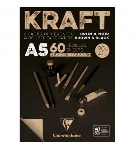 Bloco de Papel Kraft Brown & Black Clairefontaine A5