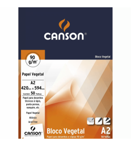 Bloco de Papel Vegetal Canson 90g/m² A2