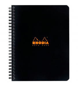 Caderno Rhodia Note Book Papel Quadriculado Capa Preta A5+ Espiral