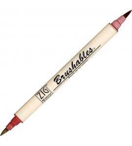 Caneta Brushables Ponta Dupla Kuretake Antique Burgundy