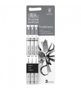 Caneta Nanquim Winsor & Newton Fineliner 3 Pontas Finas