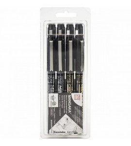 Estojo Caneta Nanquim Mangaka Black 8 Pontas Kuretake