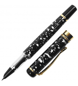 Caneta Tinteiro Yiren Efeito Mármore Grey Pena Fina 3156 
