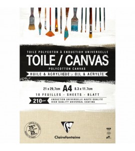 Bloco de Tela Clairefontaine A4 10 Folhas 210 g/m²