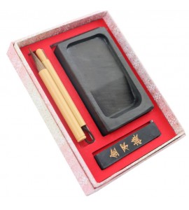 Conjunto de Sumiê Japonês Kuretake Minimalista Embalagem Rosa 