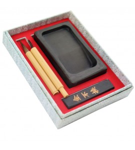 Conjunto de Sumiê Japonês Kuretake Minimalista Embalagem Verde 