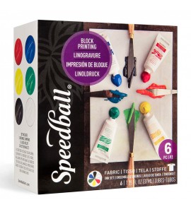 Kit Tinta Xilogravura Para Tecido Speedball 06 Cores 