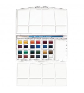 Estojo Tinta Aquarela Pastilha Cotman Winsor & Newton Paiting Plus 25 Peças