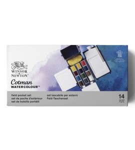 Tinta Aquarela Pastilha Winsor & Newton 12 Cores Field Box 