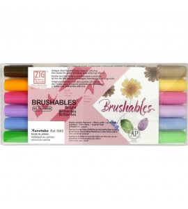 Estojo Canetas Brushables Kuretake C/6 Bright Ponta Dupla