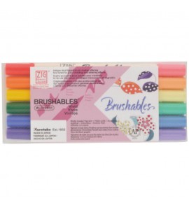 Estojo Canetas Brushables Kuretake C/6 Vivid Ponta Dupla