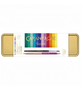 Estojo Lápis Caran d'Ache Prismalo Aquarelado 12 Cores Bicolor Rainbow