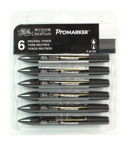 Marcador Promarker 06 Cores Tons de Cinza Winsor & Newton