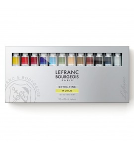 Estojo Tinta Óleo Extra Fine Lefranc & Bourgeois 12 Cores 20ml 