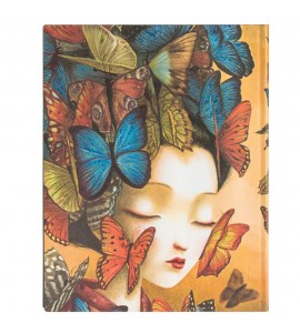 Paperblanks Madame Butterfly Midi Pautado Capa Flexível