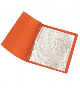 Folha de Prata Imitação 14X14cm 05000 Folhas