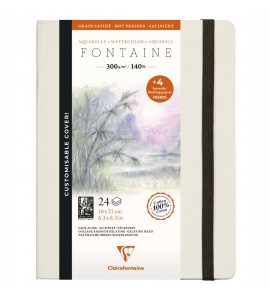 Bloco Para Aquarela Fontaine Ed Customizada 100% Algodão 16X21 Clairefontaine
